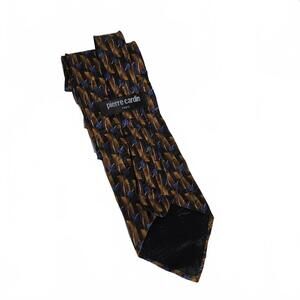 Necktie / Pierre Cardin Silk Tie Brown and Blue Patterned / 60"